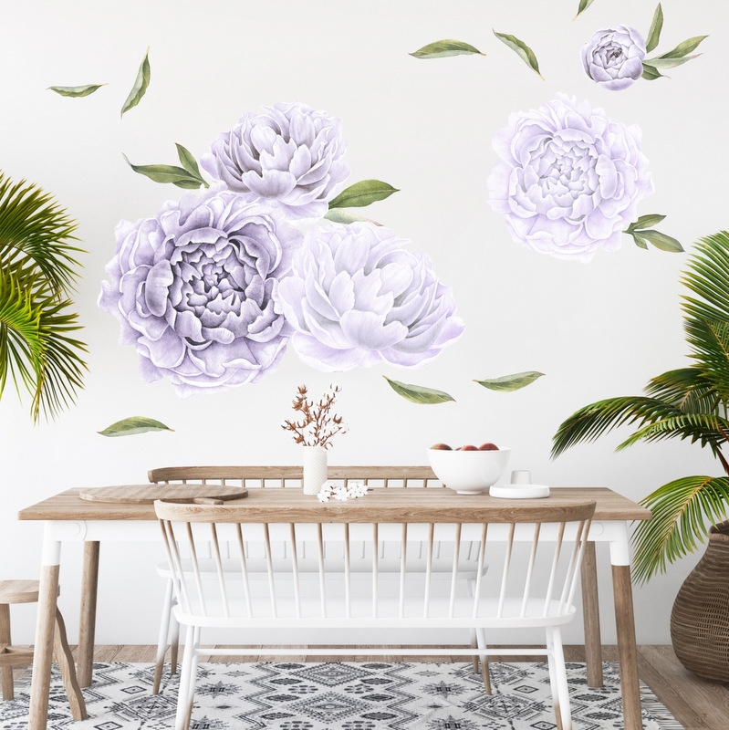 Samolepilne cvetlične tapete – vijolične potonike