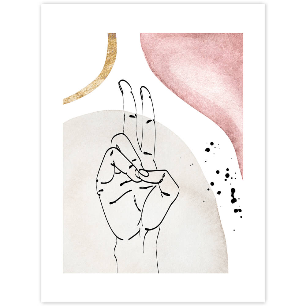 Abstraktna stenska slika – dlan
