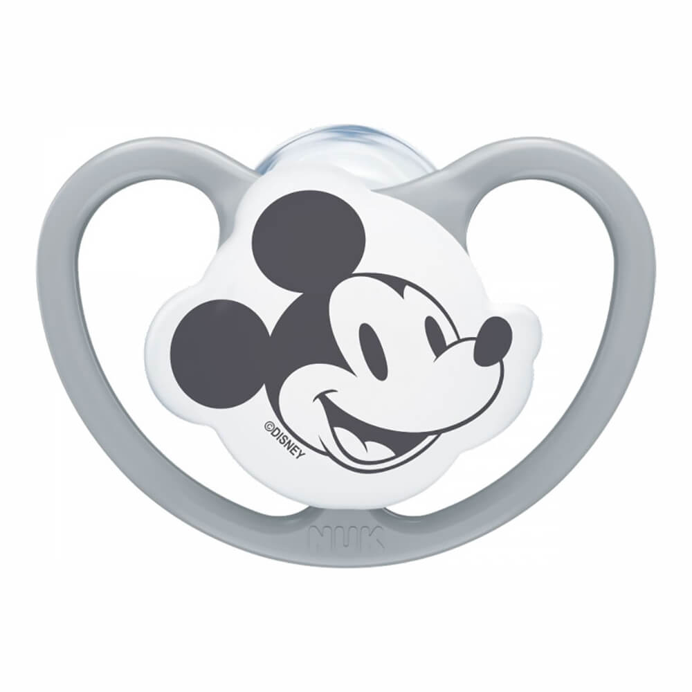 Vesolje NUK dude 0-6m Disney Mickey Mouse siva